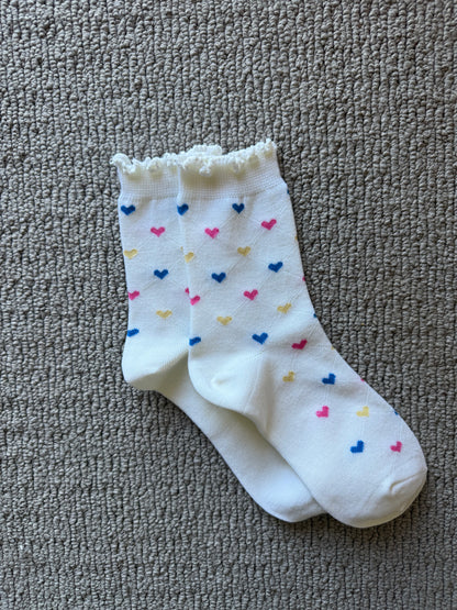 Heart Scalloped Wool Socks