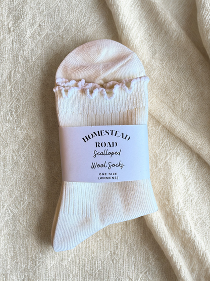 Scalloped Wool Socks