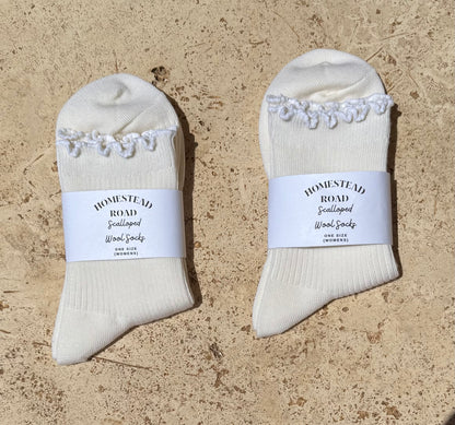 Scalloped Wool Socks