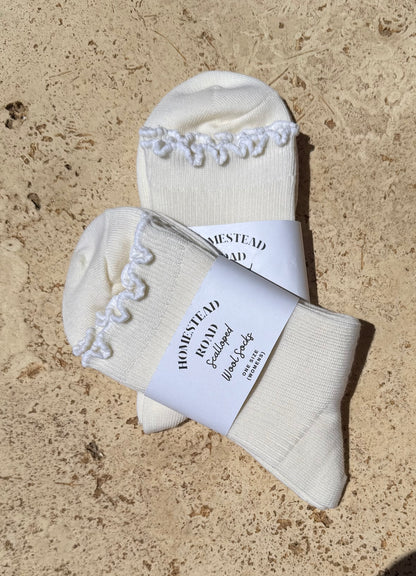 Scalloped Wool Socks