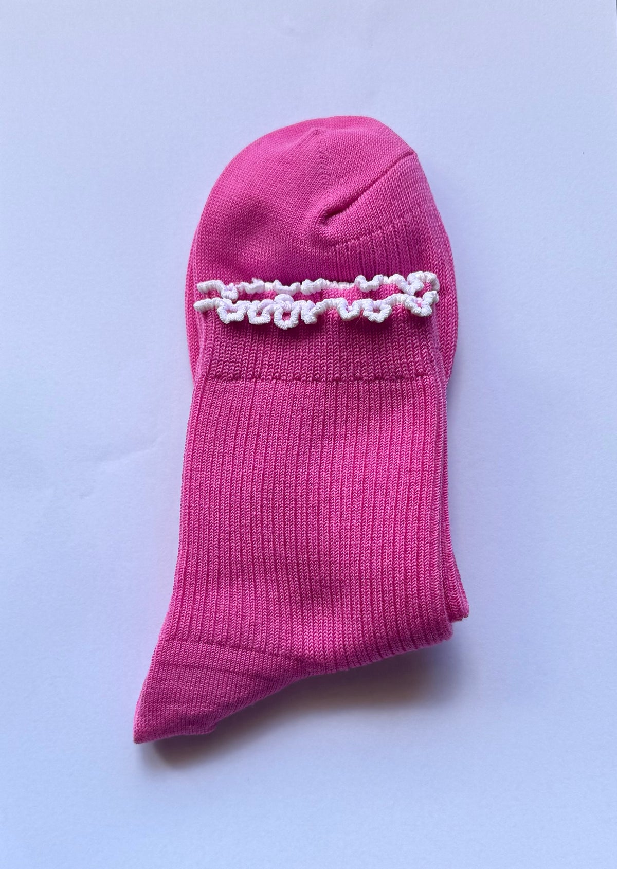Hot Pink Scalloped Wool Socks (Donation included)